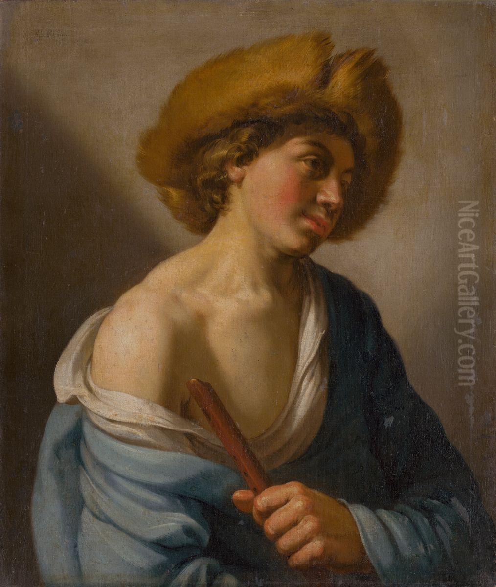 Shepherd with a Flute Oil Painting by Hendrick Bloemaert