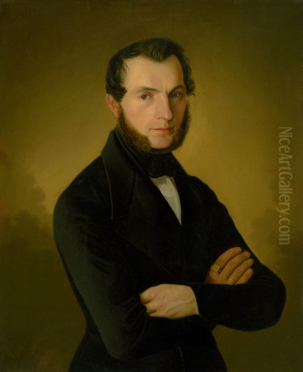 Portret podebradskeho mestana A. Juppa Oil Painting by Jozef Bozetech Klemens