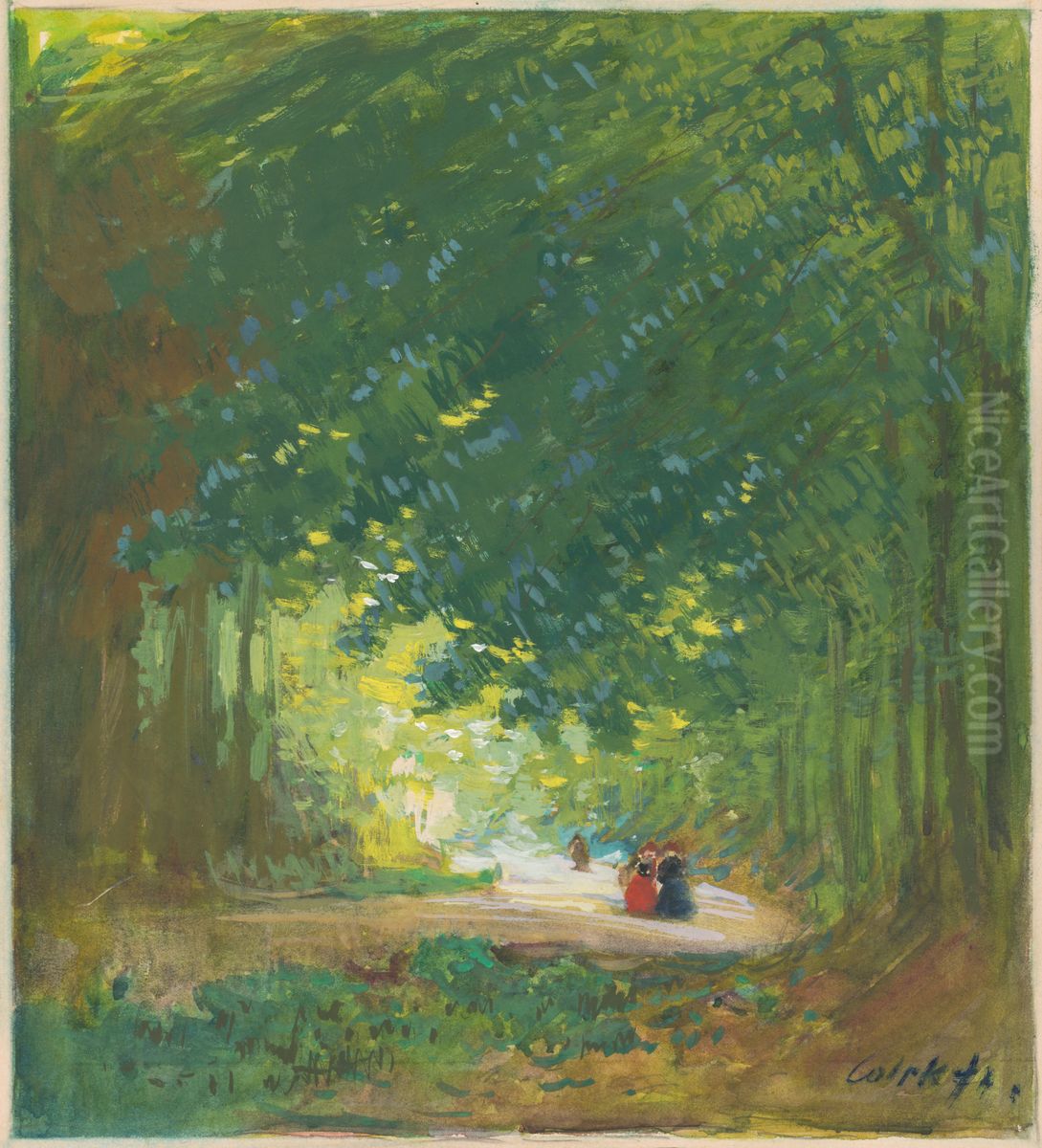 In the Park Oil Painting by Stanislav Lolek