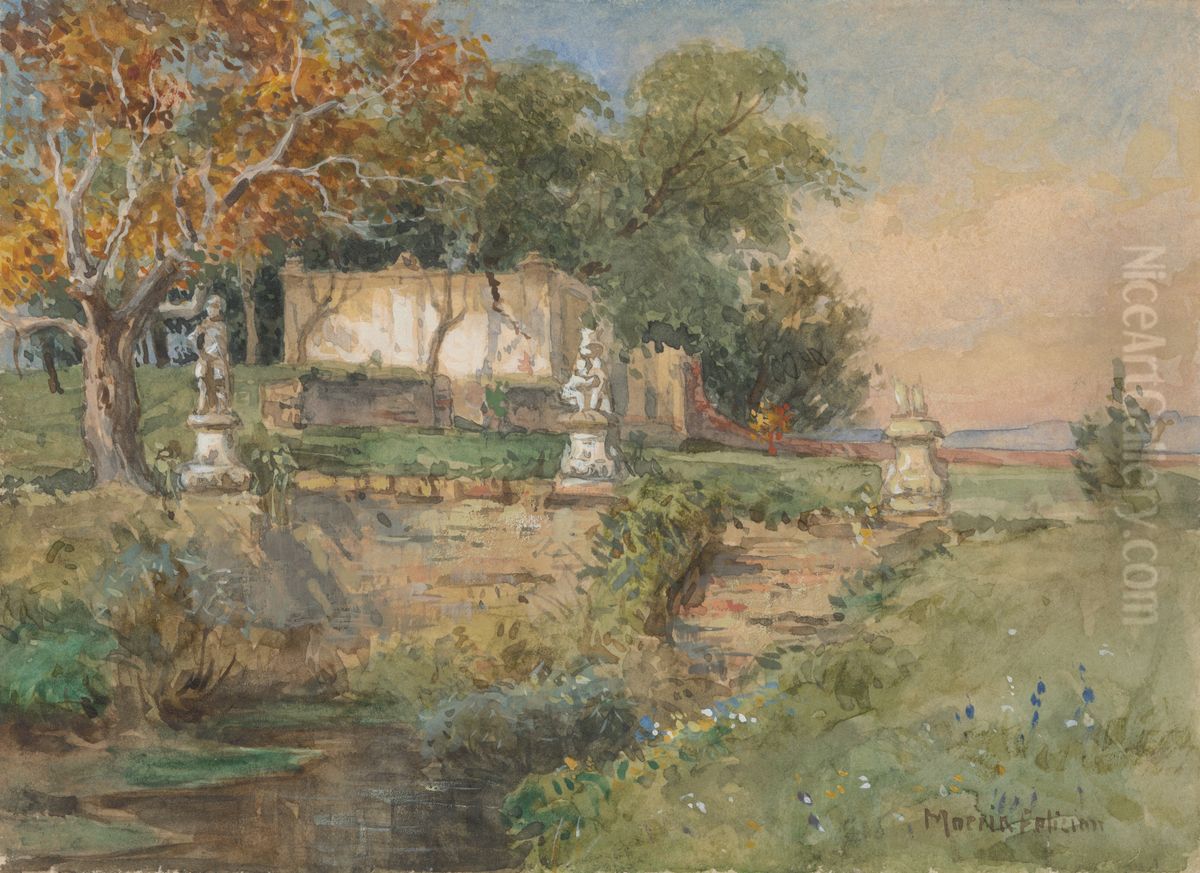 Park Oil Painting by Felician Moczik