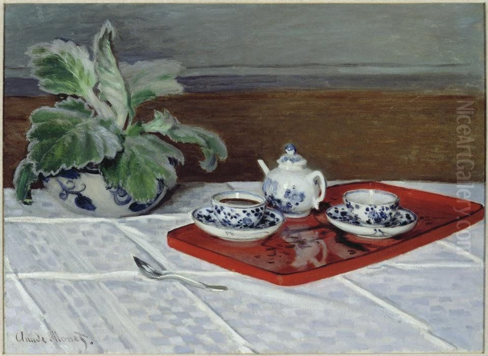 Still Life, Tea Service Oil Painting by Claude Oscar Monet