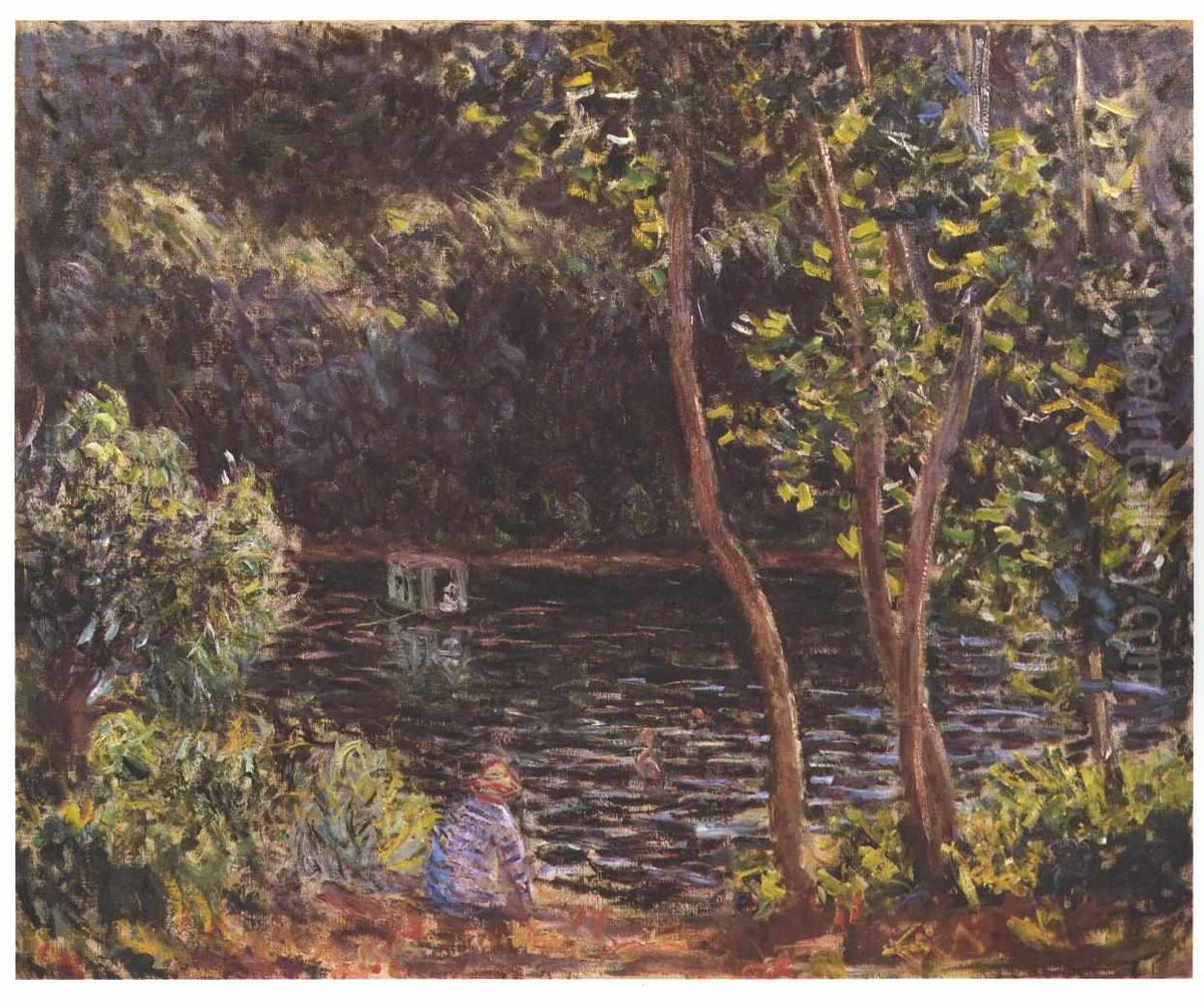 Das Atelierboot Oil Painting by Claude Oscar Monet