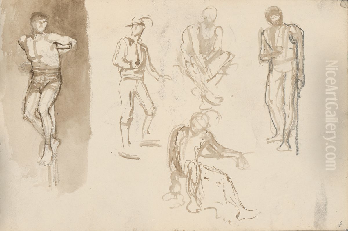 Studie postav Oil Painting by Laszlo Mednyanszky