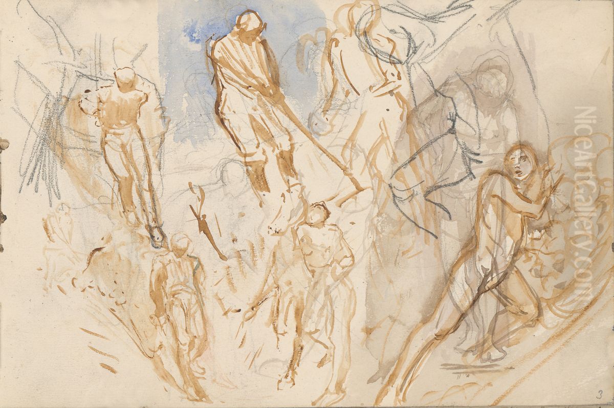 Studie postav Oil Painting by Laszlo Mednyanszky