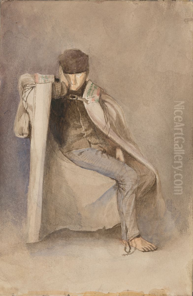 Studia Oil Painting by Laszlo Mednyanszky