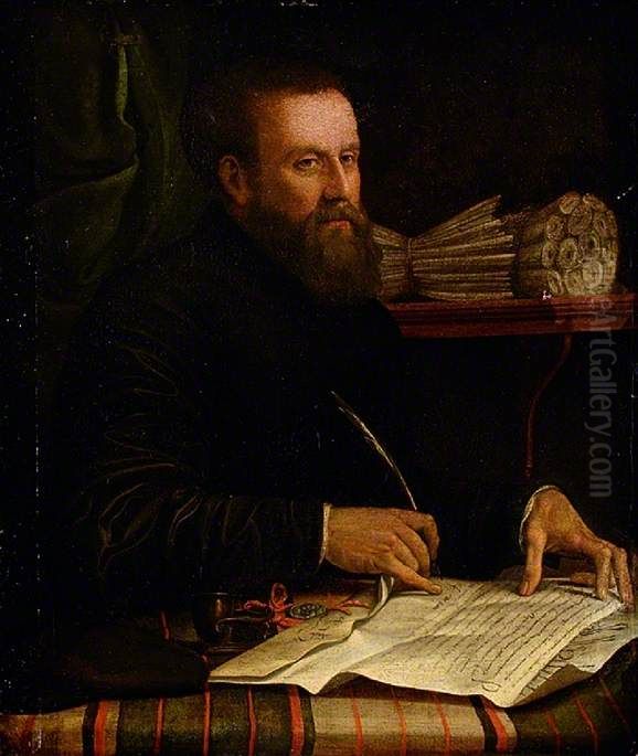 F. De Pisia, a Papal Notary Oil Painting by Jacopino del Conte