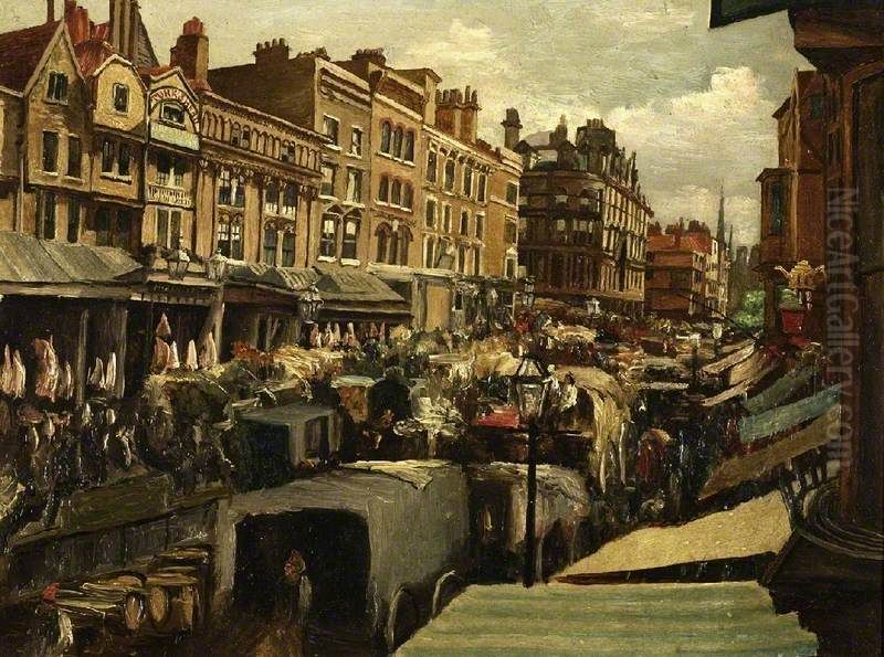 High Street, Whitechapel Oil Painting by Edwin Edwards