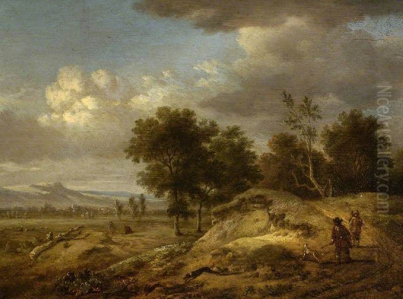 Landscape with Coursing Oil Painting by Jan Wijnants