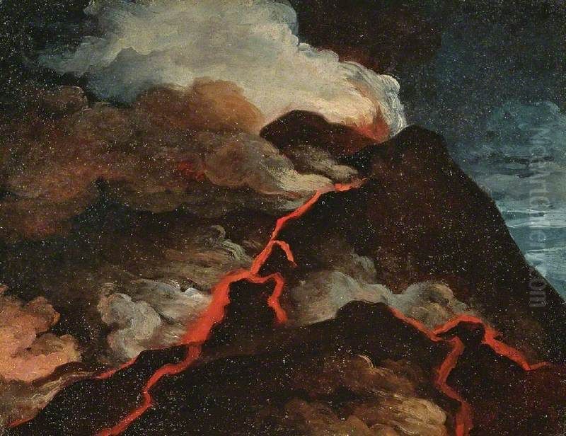 Vesuvius in Eruption Oil Painting by Anicet-Charles-Gabriel Lemonnier
