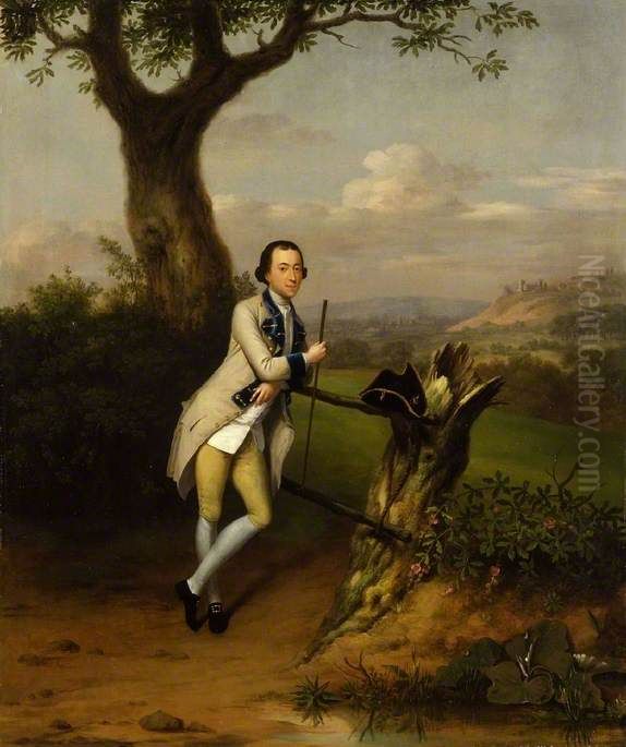 Portrait of Sir John van Hatten Oil Painting by Arthur Devis