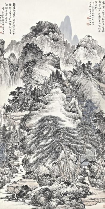 Winter Mountains Oil Painting by Feng Chaoran