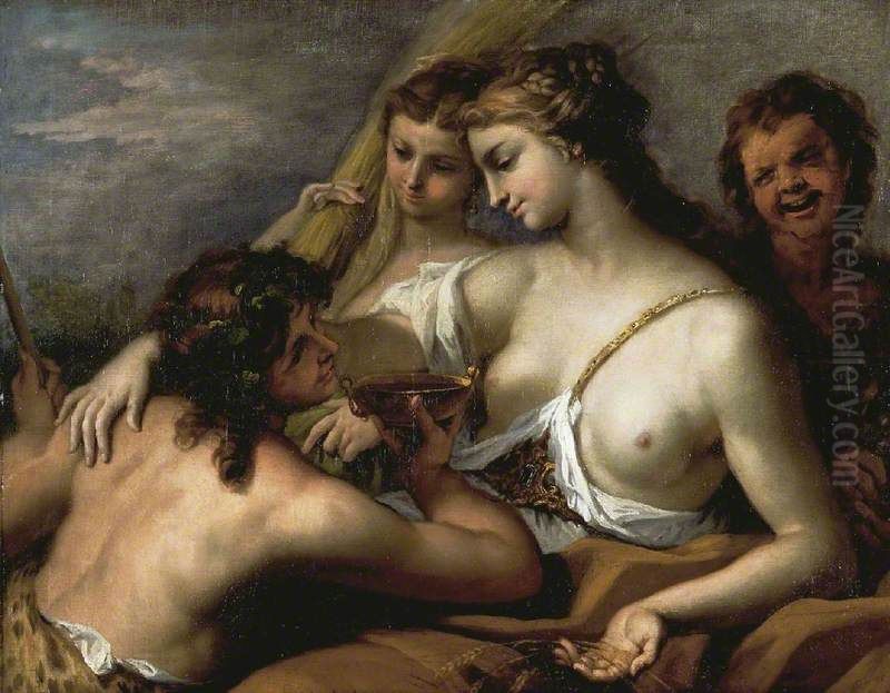 Bacchus and Ceres Oil Painting by Sebastiano Ricci