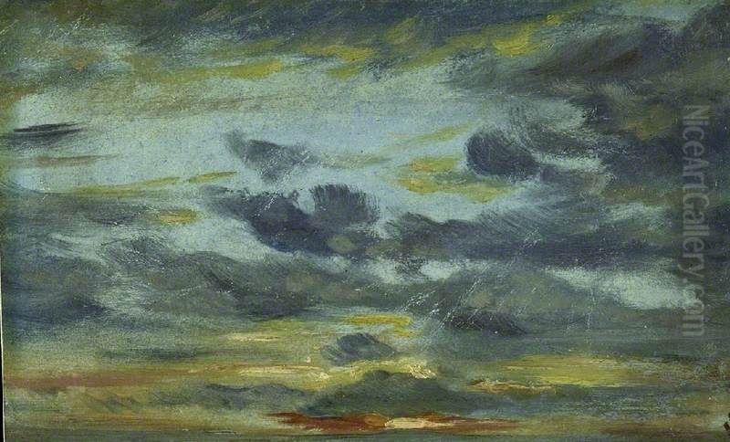 Sky Study, Sunset Oil Painting by John Constable