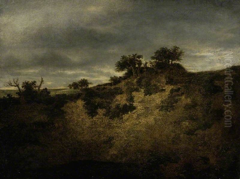 A Sandy Hollow Oil Painting by John Crome