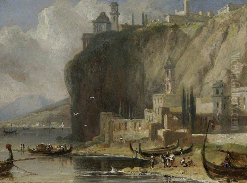 Coast Scene, Madeira (?) Oil Painting by William Daniell RA