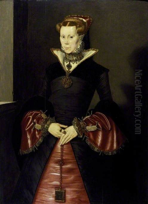 Female Portrait (possibly Queen Mary I) Oil Painting by Hans Eworth