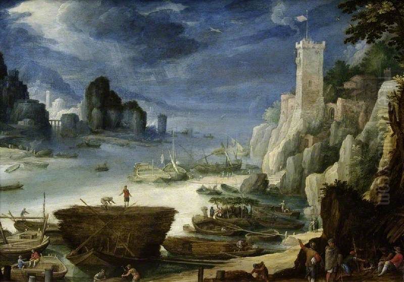 View on the Rhine Oil Painting by Paul Bril