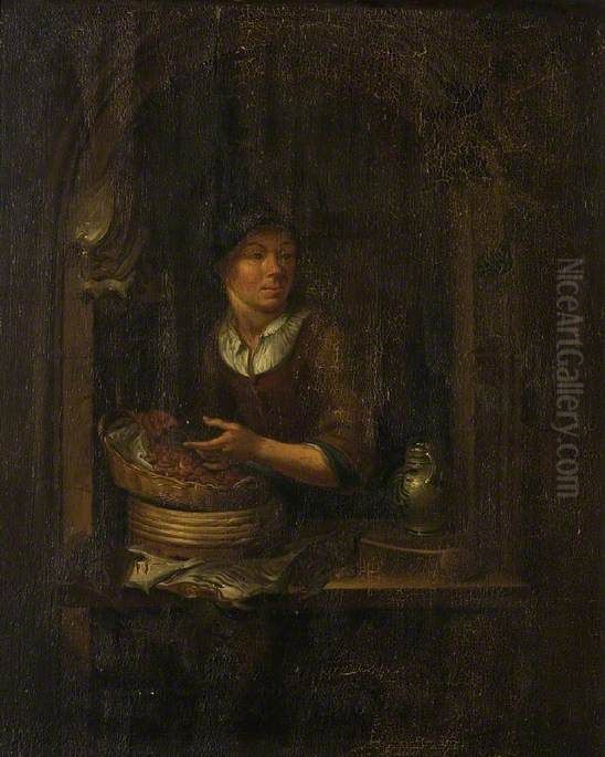 The Fishwife Oil Painting by Louis de Moni