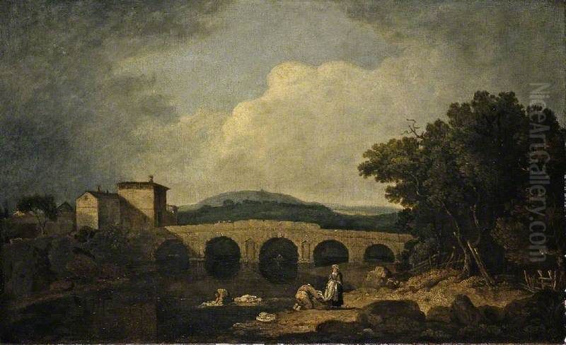 Bridge of Augustus at Rimini Oil Painting by Richard Wilson