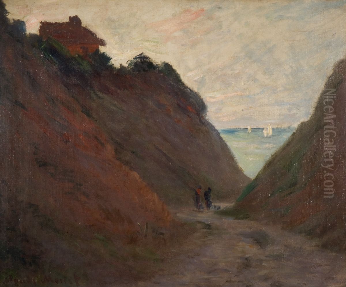 The Sunken Road in the Cliff at Varangeville Oil Painting by Claude Oscar Monet