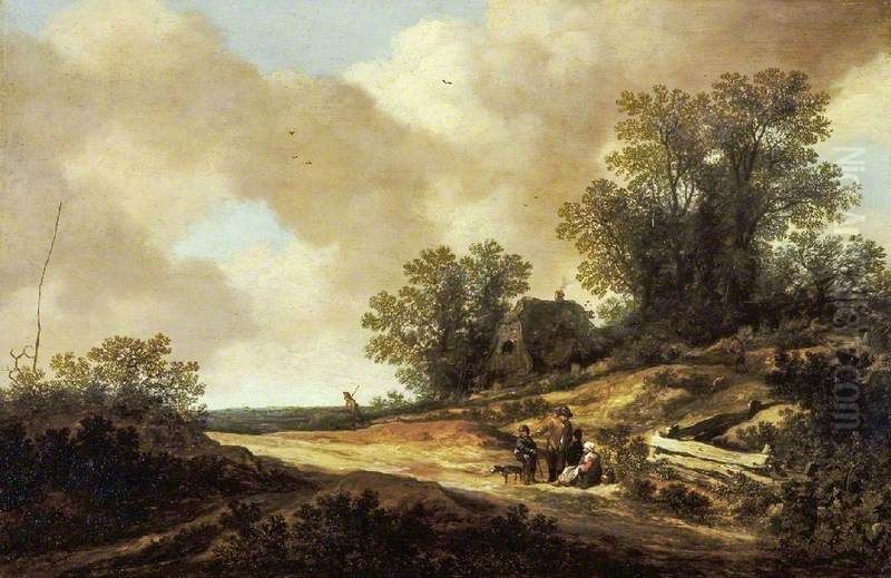 Landscape with Figures Oil Painting by Pieter De Molijn
