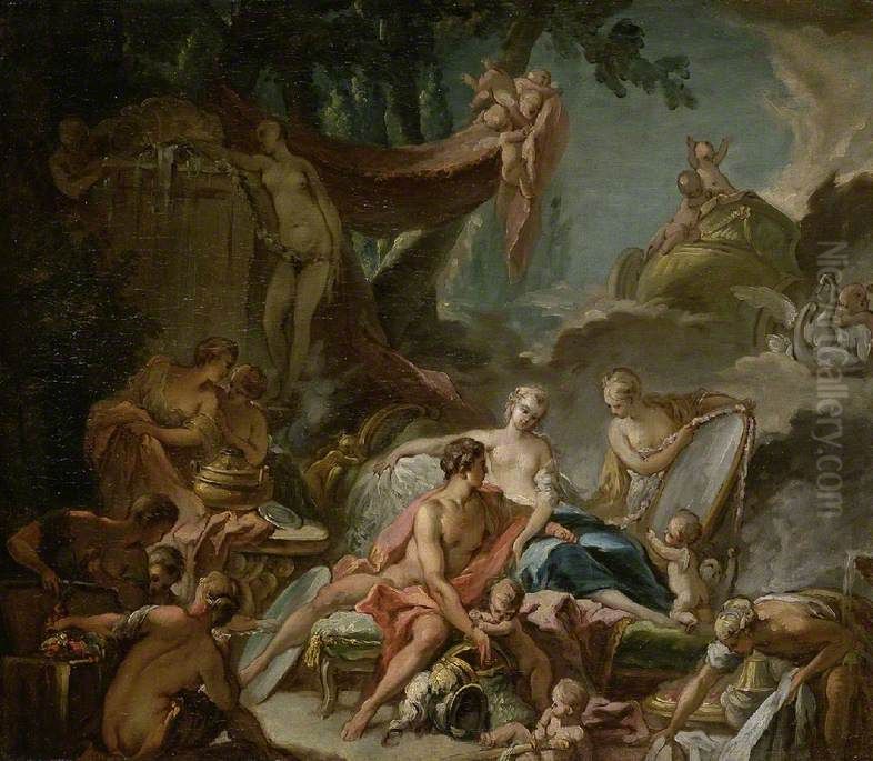 Mars and Venus Oil Painting by Francois Boucher
