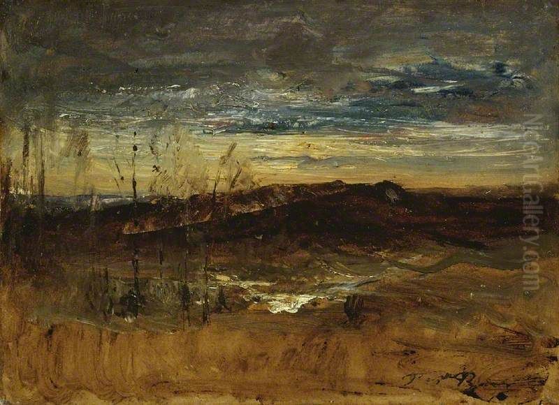 Landscape at Sunset Oil Painting by Francois-Auguste Ravier