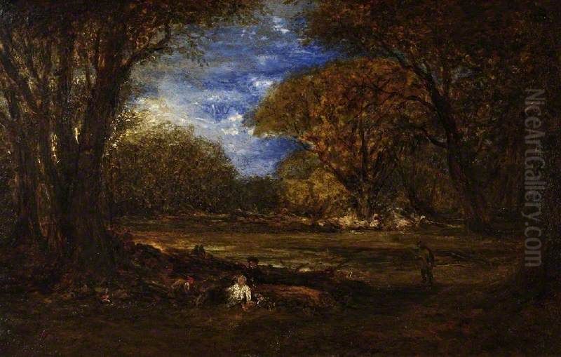 Autumn Woods Oil Painting by John Linnell