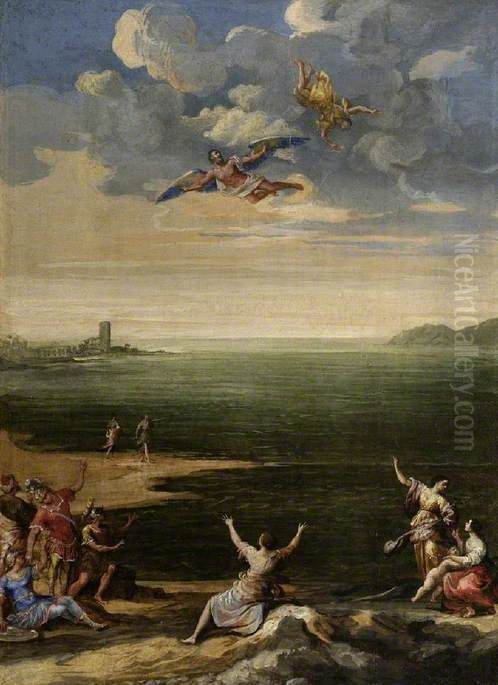 The Fall of Icarus Oil Painting by Francesco Allegrini da Gubbio
