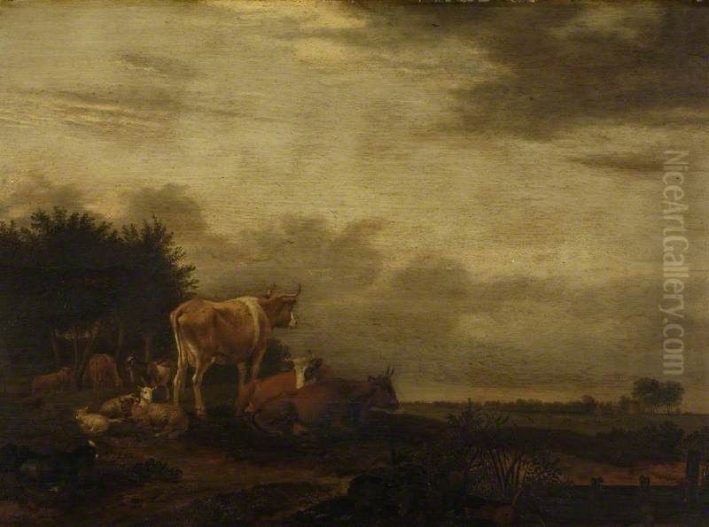 Cattle Piece Oil Painting by Albert Klomp