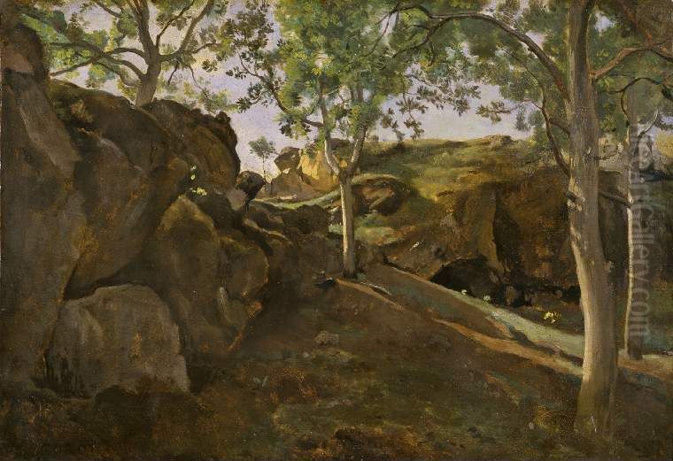 The Chestnut Grove Oil Painting by Jean-Baptiste Camille Corot