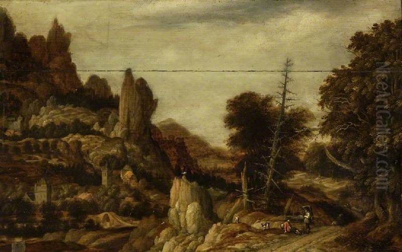Rocky Landscape Oil Painting by Allaert van Everdingen