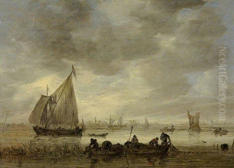 Near Dordrecht Oil Painting by Jan van Goyen