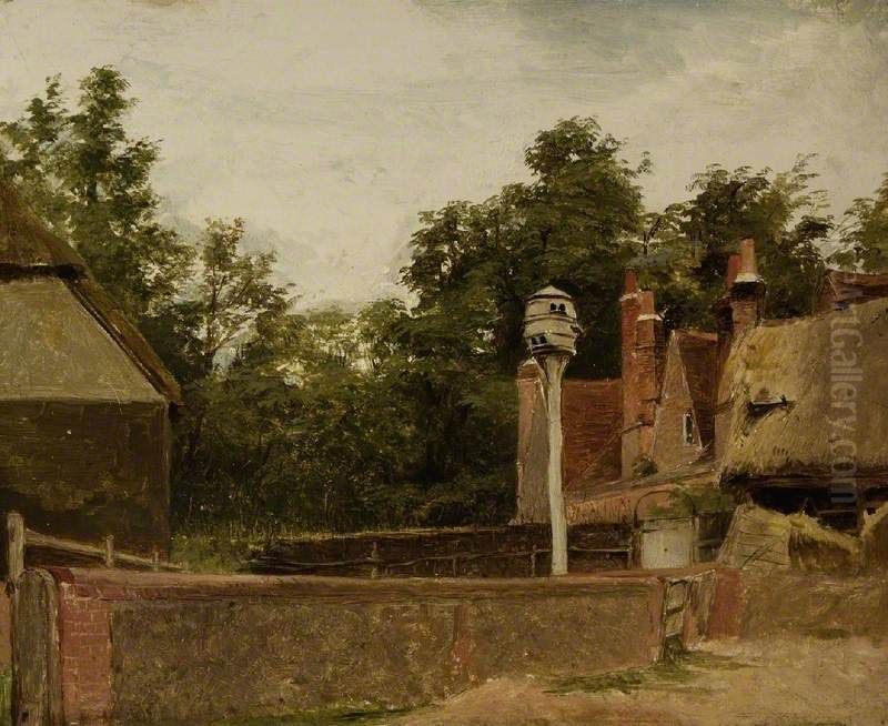 The Farmyard Oil Painting by Augustus Egg
