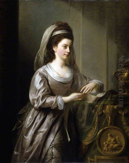 The Honourable Mrs Nathaniel Curzon Oil Painting by Nathaniel Hone