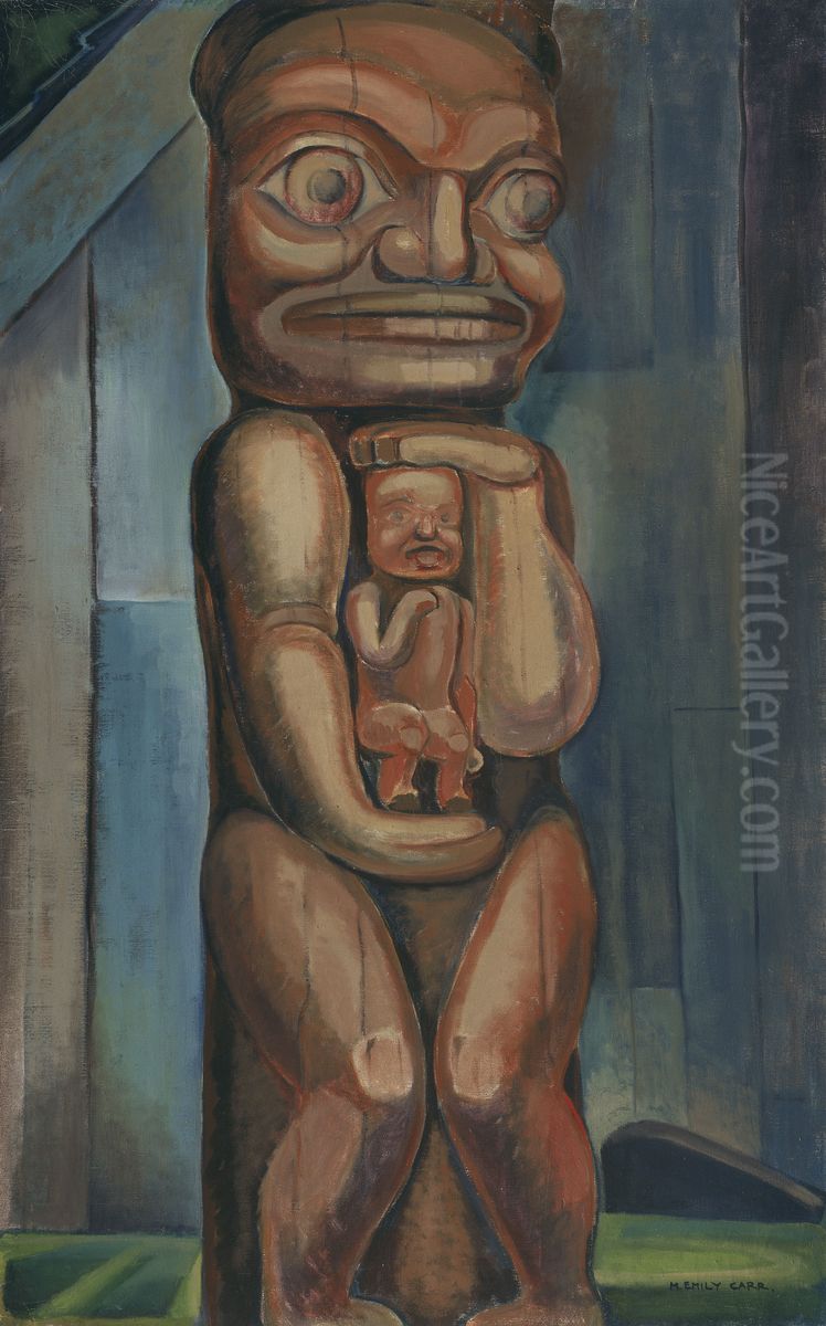 Totem Mother, Kitwancool Oil Painting by Emily M. Carr