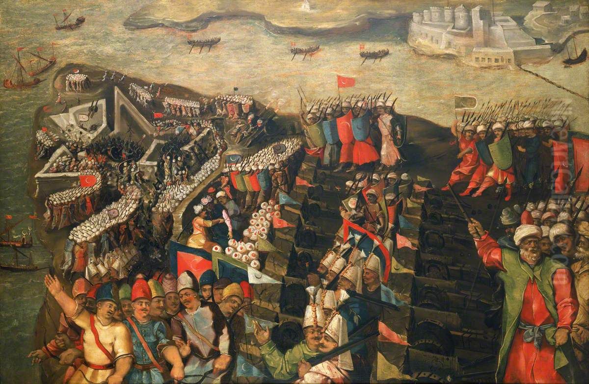 Capture of St Elmo, 23 June 1565 Oil Painting by Matteo Perez d'Aleccio