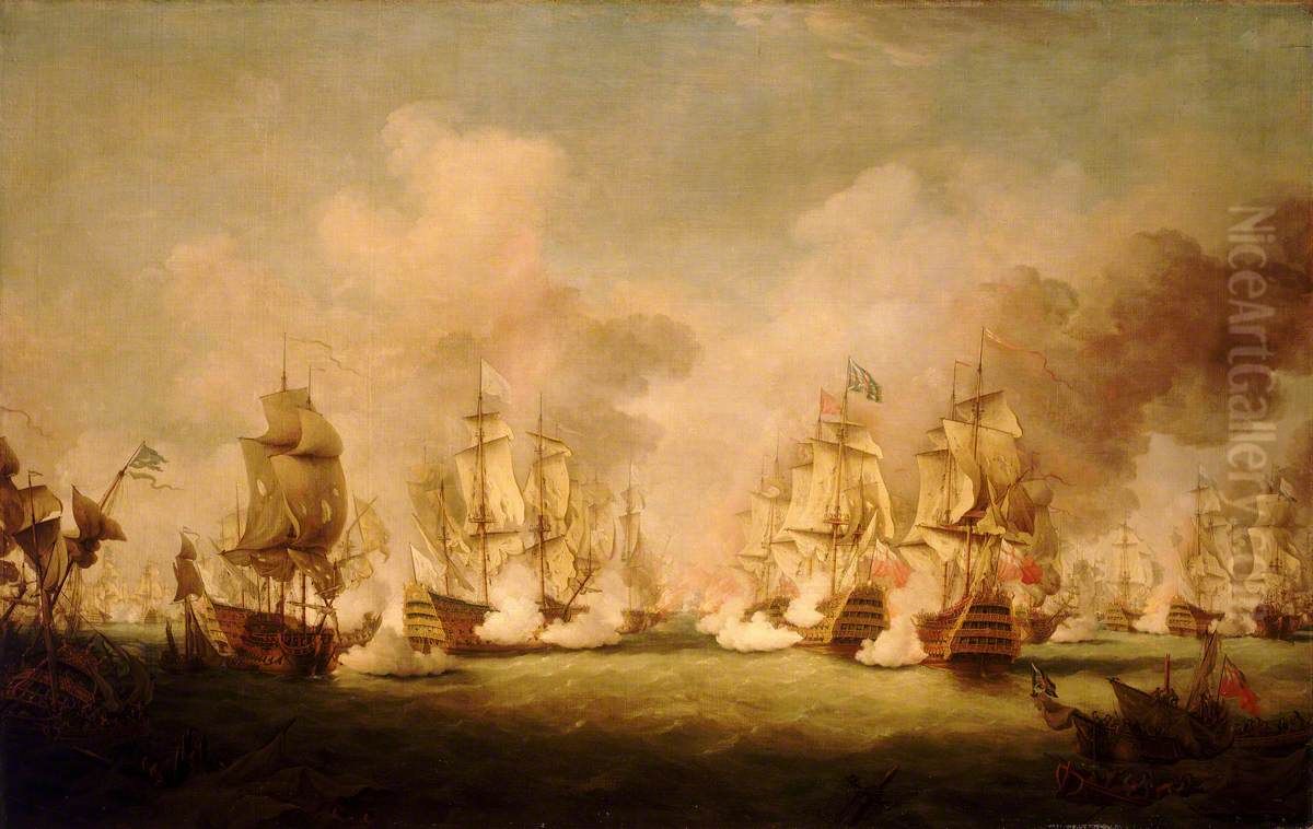 The Battle of Barfleur, 19 May 1692 Oil Painting by Richard Paton