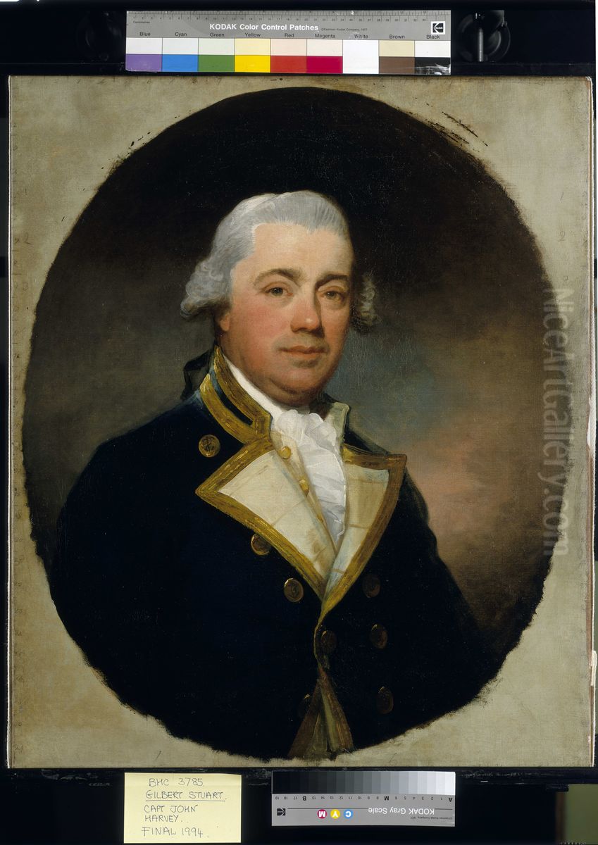 Captain John Harvey, 1740-94 Oil Painting by Gilbert Stuart