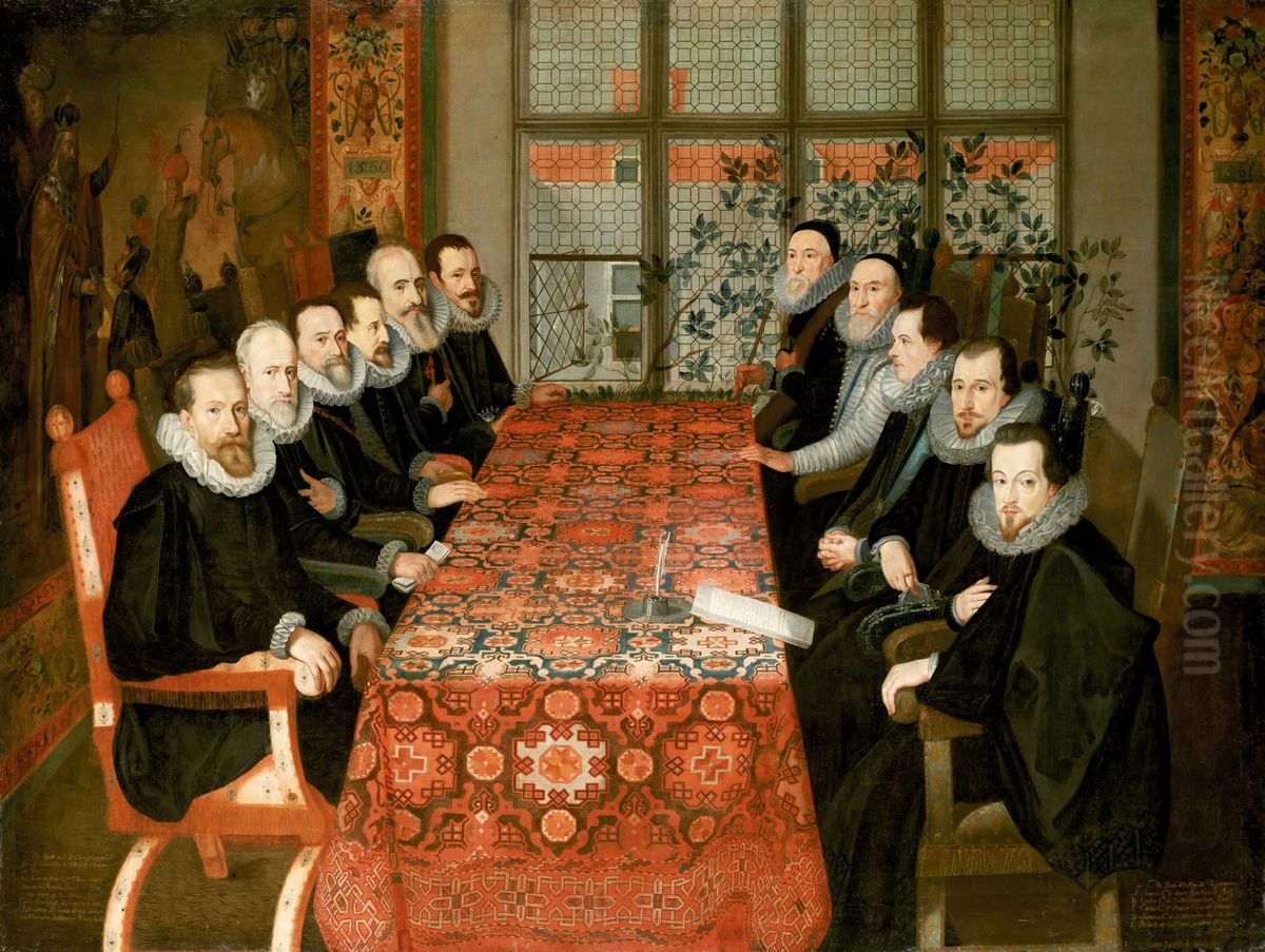 The Somerset House Conference, 19 August 1604 Oil Painting by Juan Pantoja de la Cruz