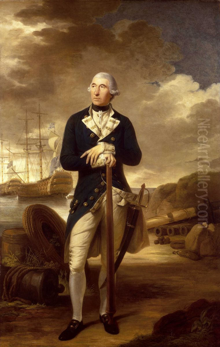 Rear-Admiral Richard Kempenfelt, 1718-82 Oil Painting by Tilly Kettle