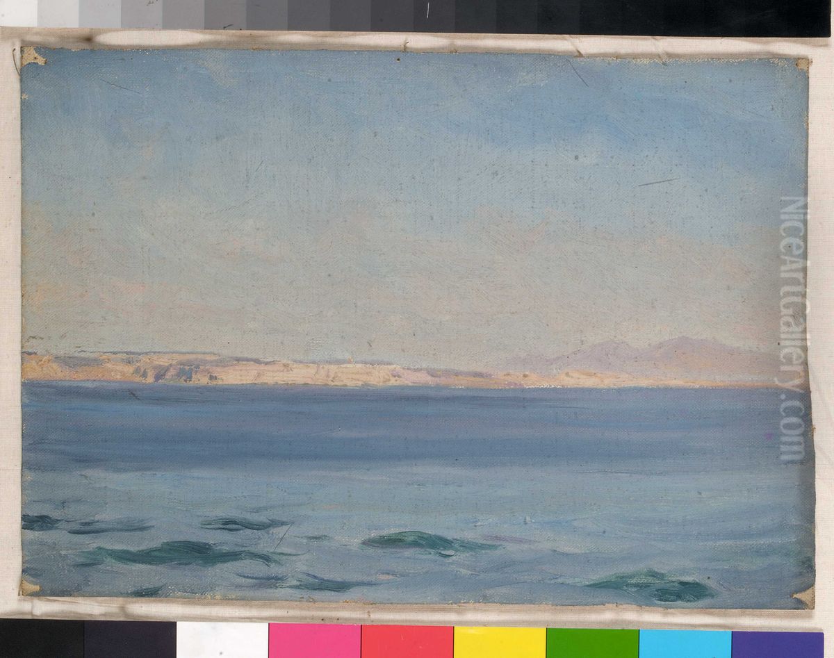 Cliffs, mountains and sea Oil Painting by John Fraser