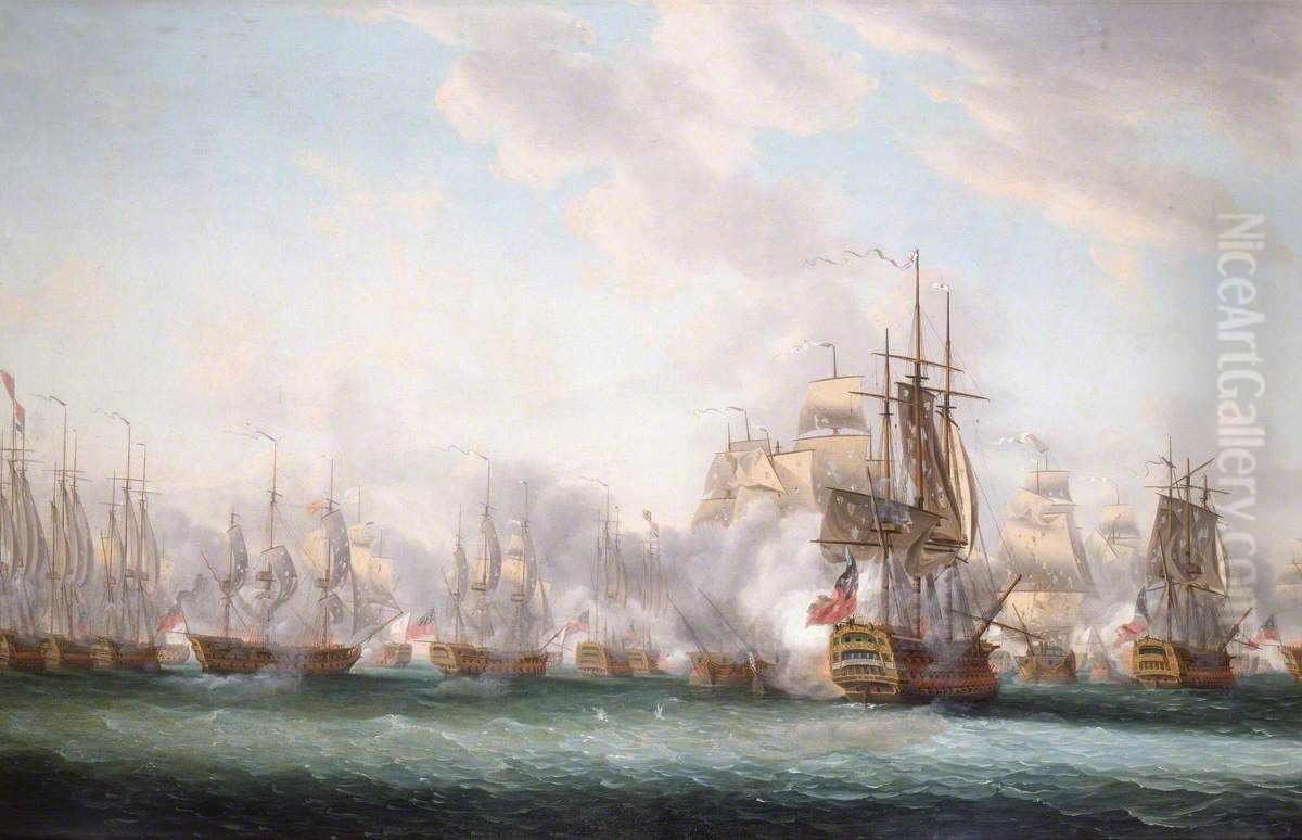 The Battle of the Saints, 12 April 1782 Oil Painting by Nicholas Pocock