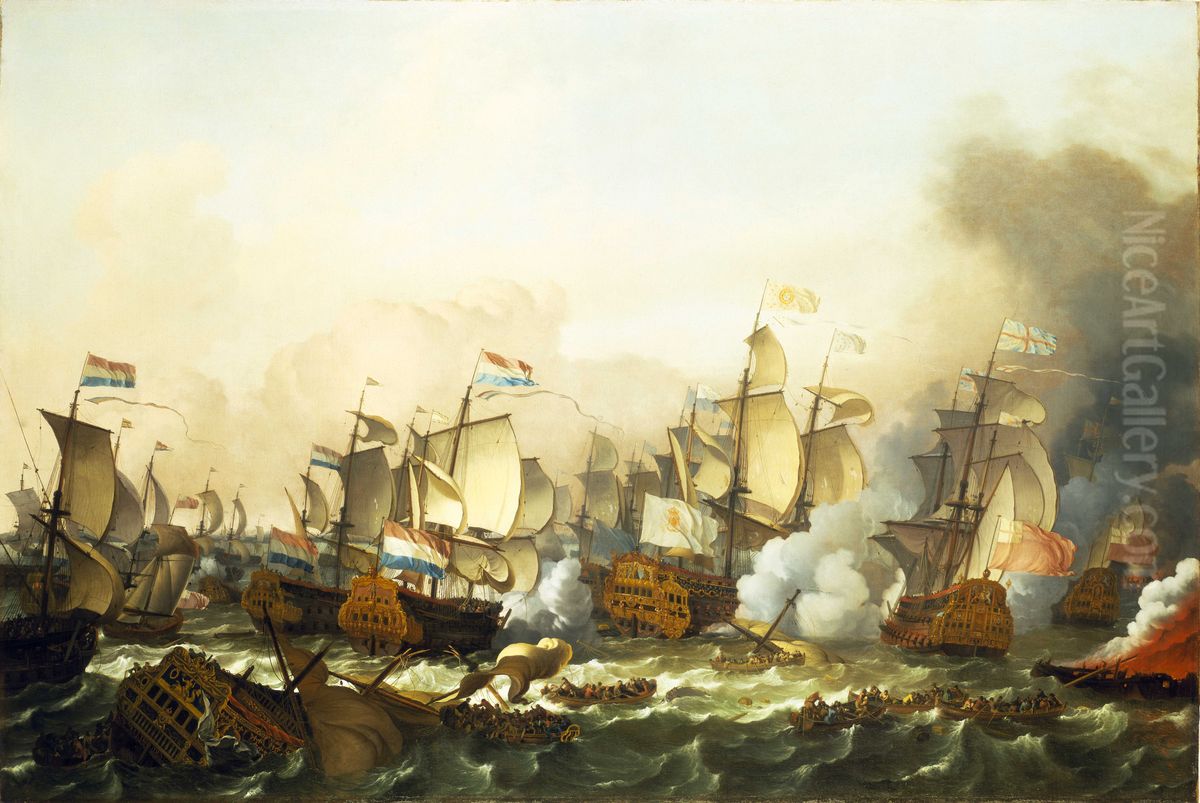The Battle of Barfleur, 19 May 1692 Oil Painting by Ludolf Bakhuizen