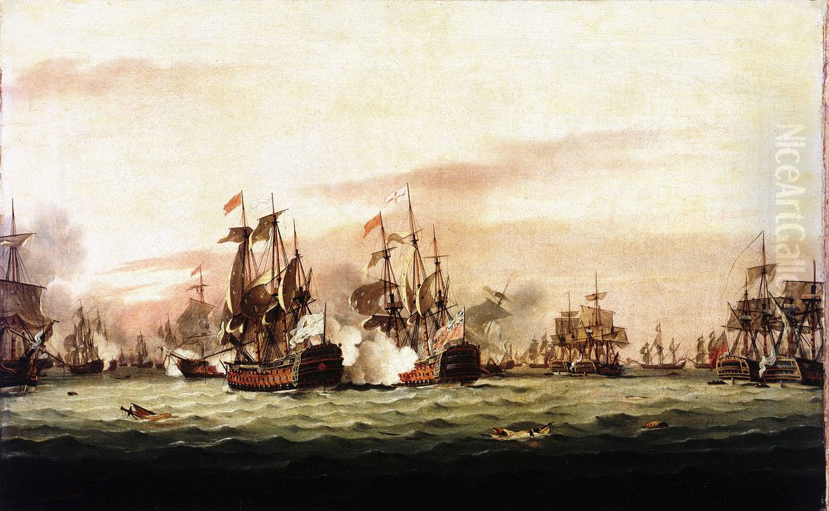 The Battle of the Saints, 12 April 1782 Oil Painting by Thomas Luny