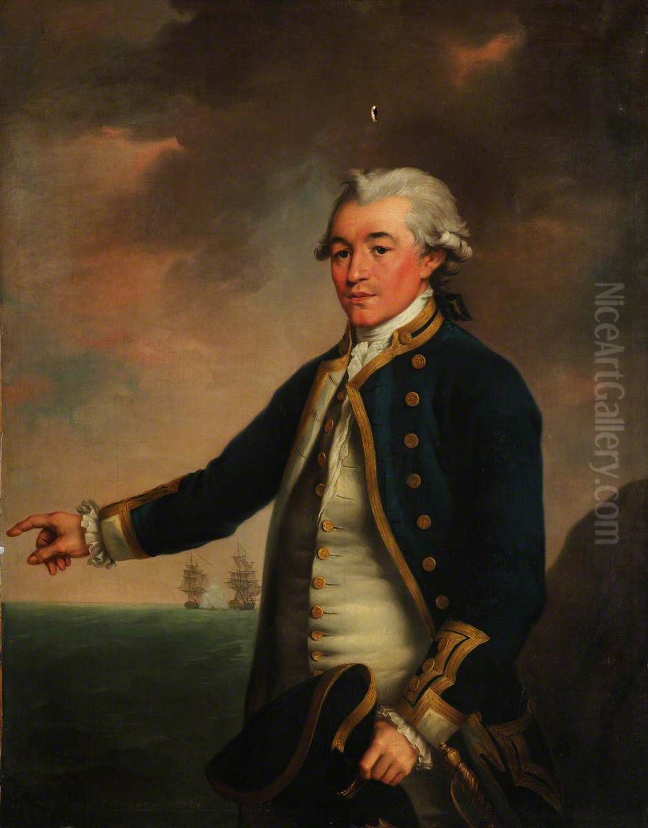 Portrait of Captain William Peacock, circa 1783 Oil Painting by John Francis Rigaud