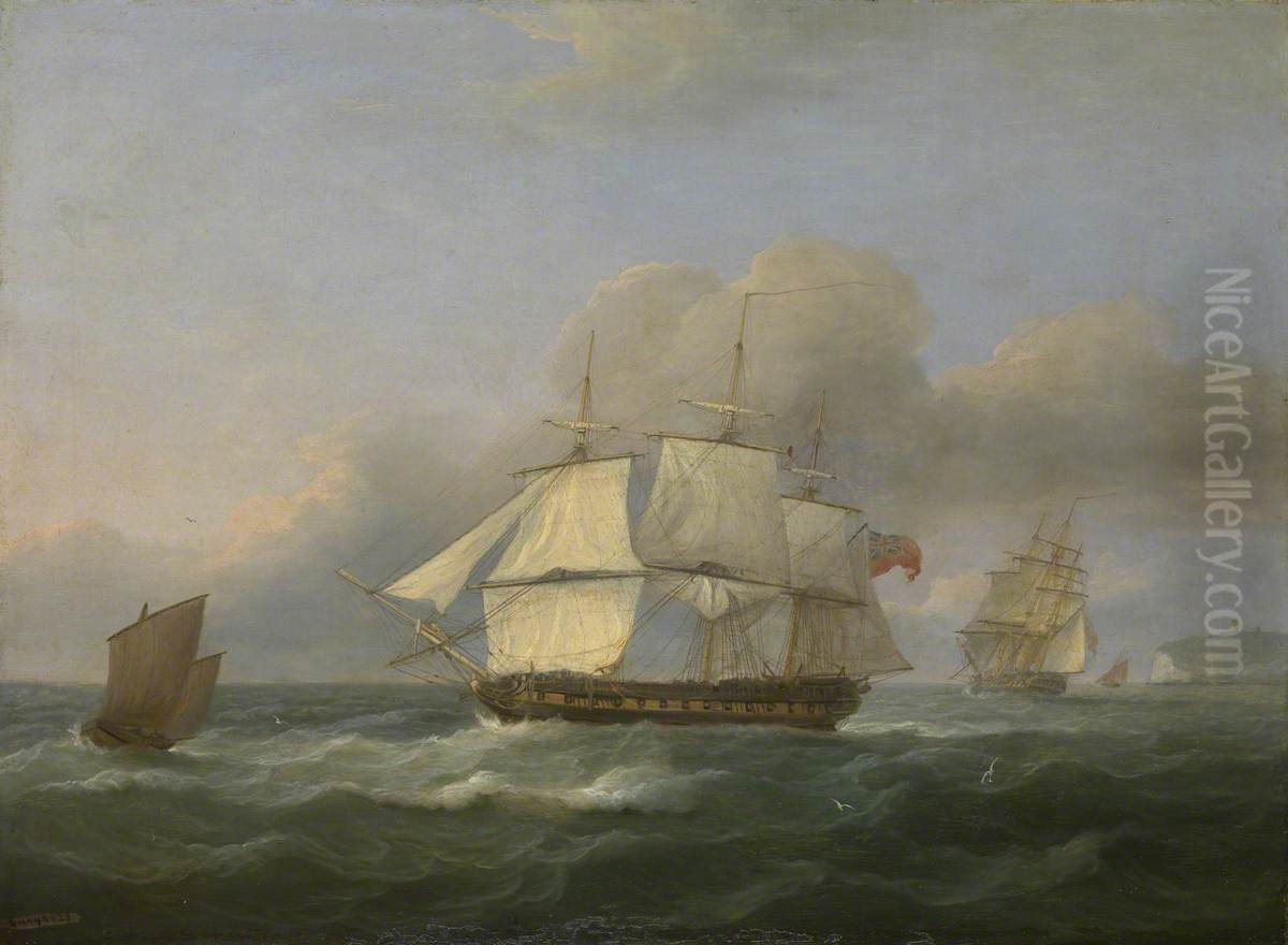 The East Indiaman 'Good Hope' and Other Vessels Oil Painting by Thomas Luny