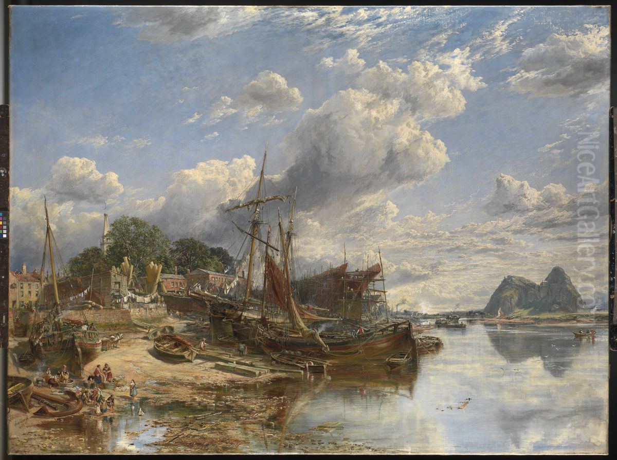 Shipyard at Dumbarton Oil Painting by Samuel Bough