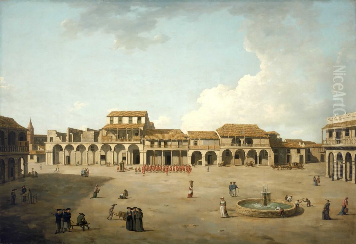 The Piazza at Havana Oil Painting by Dominic Serres