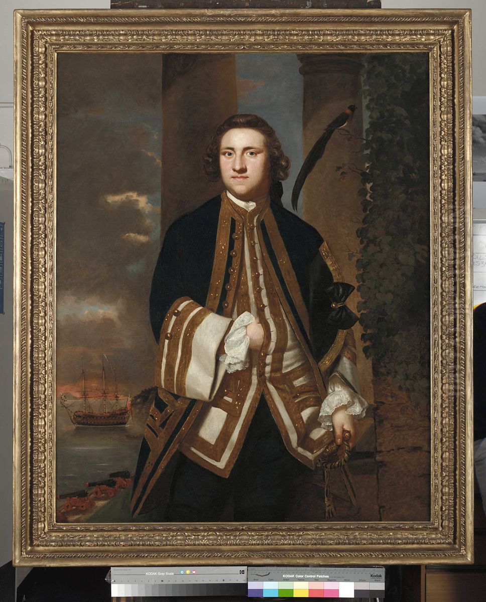 Captain the Honourable George Edgcumbe, 1720-95 Oil Painting by Of Sir Joshua Reynolds